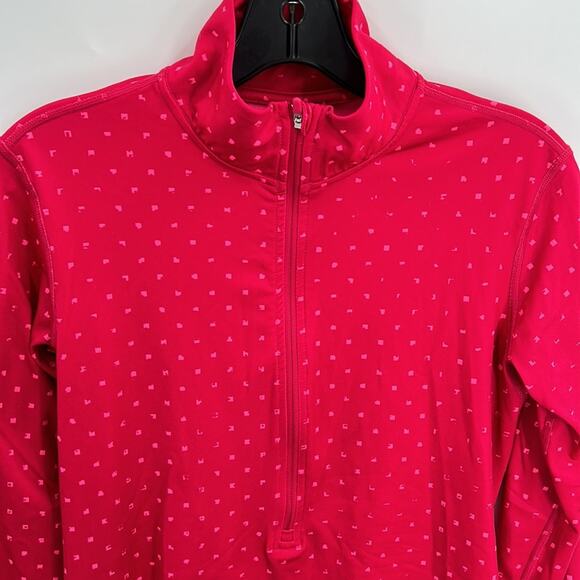 Nike Pro  Dri Fit Women's Pink Print Half Zip Pullover Activewear Top Medium - Picture 2 of 16